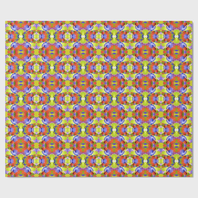 Papel De Presente Padrão clássico de tendência multicoloração vibran (Aberto)
