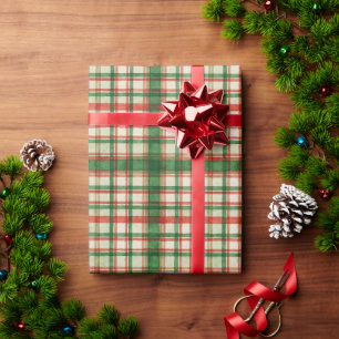 Papel De Presente Padrão Clássico de Xadrez de Aquarela Vermelho Ver