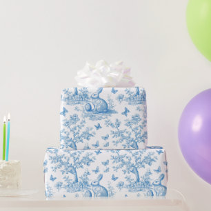 Papel De Presente padrão-coelho-páscoa-toile-de-jouy