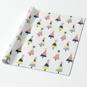Papel De Presente Padrão colorido da árvore de Natal