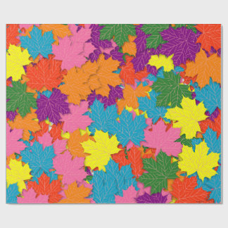 Papel De Presente Padrão colorido das folhas de mapeamento