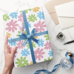 Papel De Presente Padrão Colorido De Arte De Flor De Verão