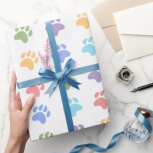 Papel De Presente Padrão Colorido de Colores do Arco-Íris de Cachorr