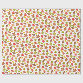 Papel De Presente Padrão Colorido de Folhas de Outono