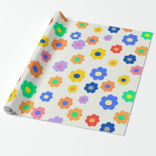 Papel De Presente Padrão Colorido de Indie de Flor Minúscula Y2K