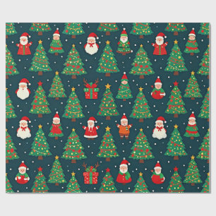Papel De Presente Padrão Colorido de Natal,