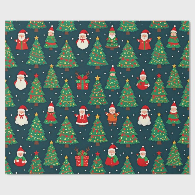 Papel De Presente Padrão Colorido de Natal, (Aberto)