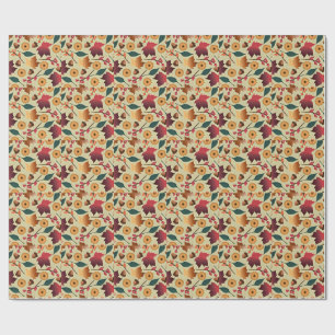 Papel De Presente Padrão Colorido de Outono