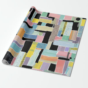 Papel De Presente Padrão Colorido de Patchwork Abstrato (2)