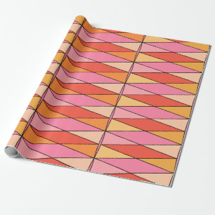 Papel De Presente Padrão Colorido do Harlequin, cor-de-rosa