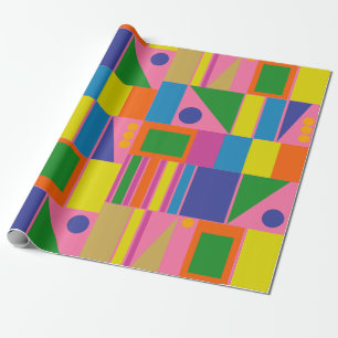 Papel De Presente Padrão Colorido Moderno e Modtastic do meio século