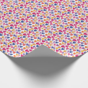 Papel De Presente padrão colorido para dia de os namorados com coraç