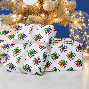 Papel De Presente Padrão Colorido Vibrante e Brilhante