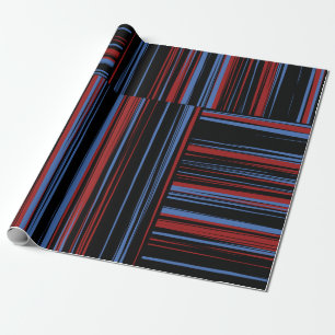 Papel De Presente Padrão com bandas coloridas horizontais e verticai