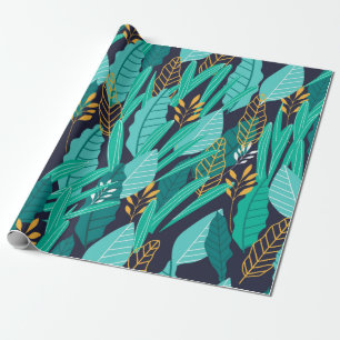 Papel De Presente Padrão com folhas tropicais abstrato diferentes