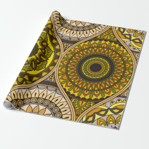 Papel De Presente Padrão com mandalas. Elementos decorativos venosos