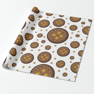 Papel De Presente Padrão contínuo de deliciosos biscoitos com gotas
