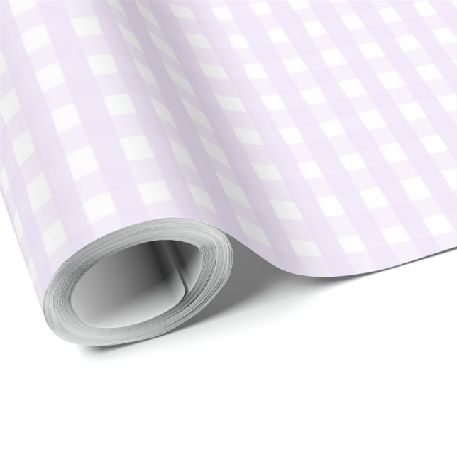 Papel De Presente Padrão contínuo de Ginga Lilás com Xadrez Pintado  (Ponta do rolo)