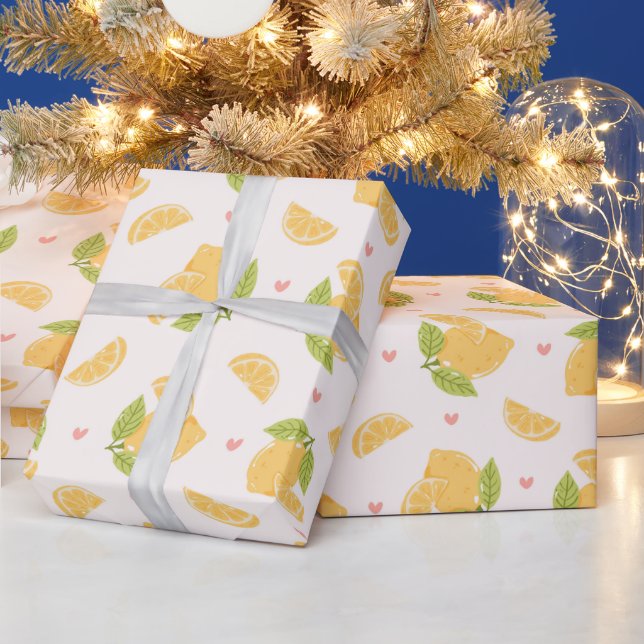 Papel De Presente Padrão contínuo de limão fofo (Feriados)