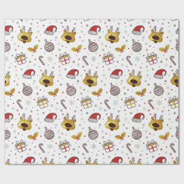 Papel De Presente Padrão contínuo de Natal Vermelho Amarelo