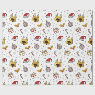 Papel De Presente Padrão contínuo de Natal Vermelho Amarelo