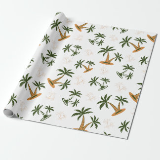 Papel De Presente Padrão contínuo de palmeira