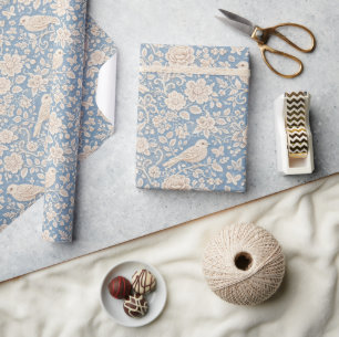 Papel De Presente Padrão contínuo de pássaros e flores em estilo chi