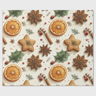 Papel De Presente Padrão contínuo de pinheiros de Natal em aquarela