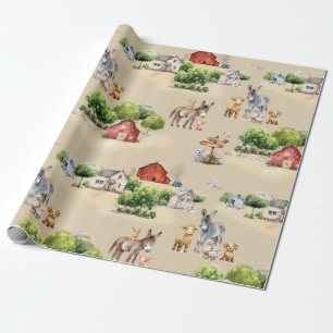 Papel De Presente Padrão contínuo de terra agrícola Artesanal e