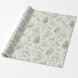 Papel De Presente Padrão contínuo de Toile Vintage de Inverno de Fer