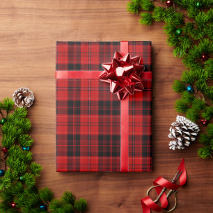 Papel De Presente Padrão contínuo de xadrez xadrez vermelho e preto