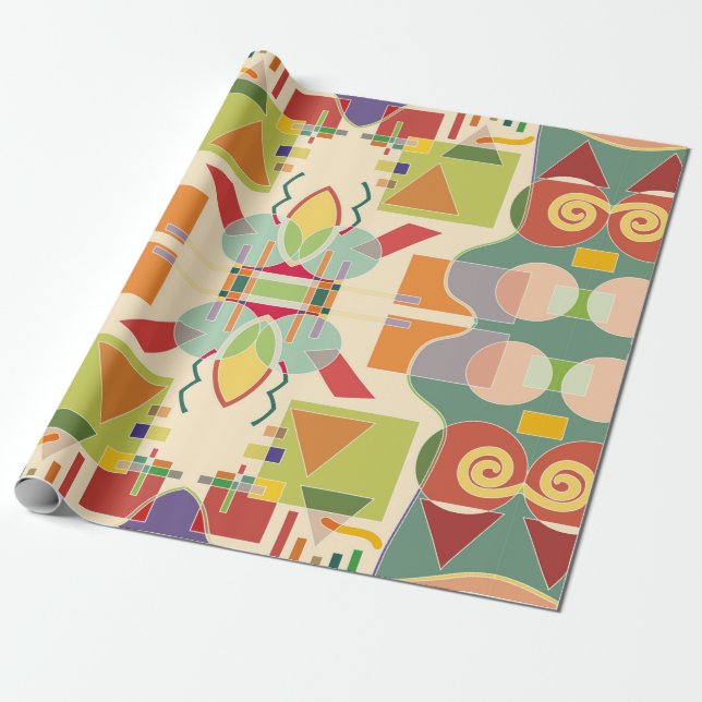 Papel De Presente Padrão contínuo geométrico artístico abstrato. Col (Desenrolado)