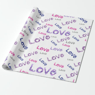 Papel De Presente Padrão contínuo multicolorido de lettering love