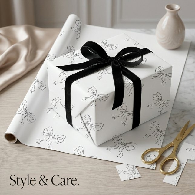 Papel De Presente Padrão contínuo personalizado de laço elegante (Elegant Bow Personalized Seamless Pattern Wrapping Paper)