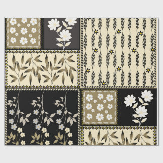 Papel De Presente Padrão contínuo repetitivo floral texturizado