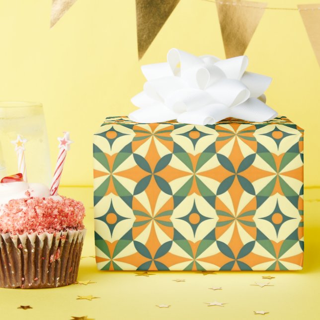 Papel De Presente Padrão contínuo retrô decorativo (Festa de aniversário)