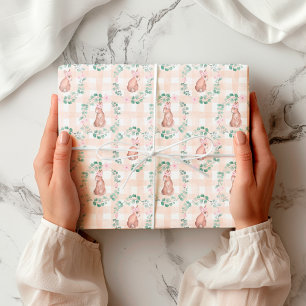 Papel De Presente Padrão Cor de Água do Coelho páscoa Cor de Coelho 