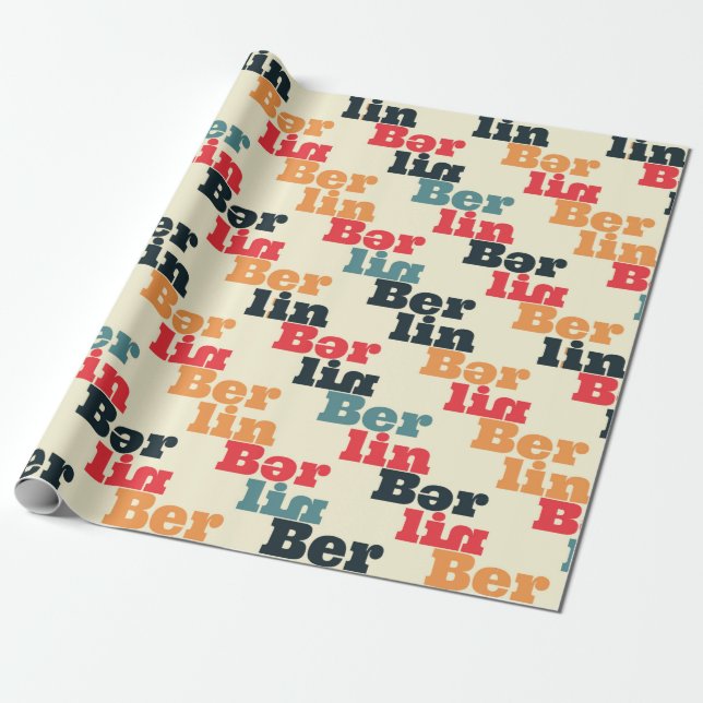 Papel De Presente Padrão criativo de Berlim. (Desenrolado)