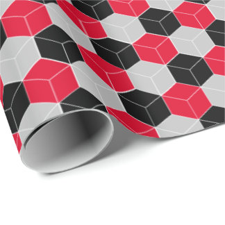 Papel De Presente Padrão cúbico 3d