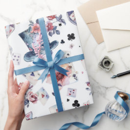 Papel De Presente Padrão da Alice no País das Maravilhas