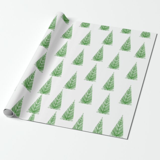 Papel De Presente Padrão da árvore de Natal (Desenrolado)