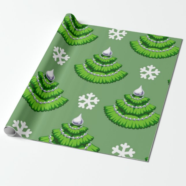 Papel De Presente Padrão da árvore de Natal (Desenrolado)