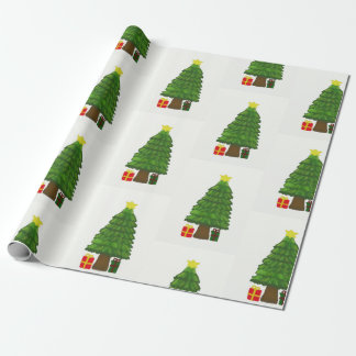 Papel De Presente Padrão da árvore de Natal