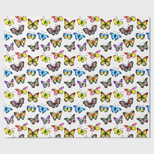 Papel De Presente padrão da borboleta (Aberto)