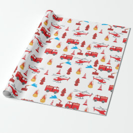 Papel De Presente Padrão da Brigada do Motor de Bombeiros de Transpo