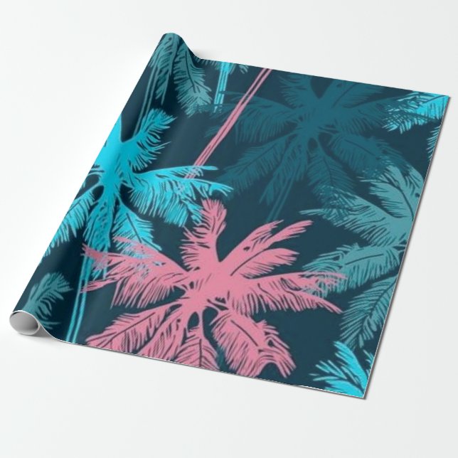Papel De Presente Padrão da palmeira (Desenrolado)