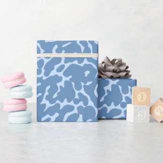 Papel De Presente Padrão da pele do leopardo azul claro