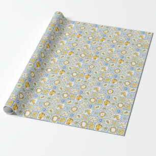 Papel De Presente Padrão da Praça da Aquarela de Lemões Sicilianos