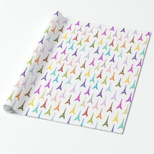 Papel De Presente Padrão da Torre Rainbow Paris Eiffel