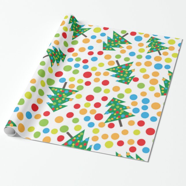 Papel De Presente Padrão das árvores de Natal (Desenrolado)
